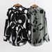 New Floral Print Loose Fit Turn-down Collar Long Sleeve Fashion Shirt For Women_ecoleips.com