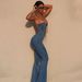 Women's Clothing Crotch Tight Jumpsuit Spring And Autumn Sexy Backless Top Jumpsuit Denim Flared Pants_ecoleips.com
