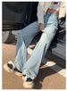 Light Blue Wide-leg Jeans For Women, Spring/autumn 2024, New Early Spring Design, High-waisted, Slimming, Narrow_ecoleips.com