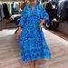 Women's Clothing Summer New Fashion Women's Clothing Printed Loose Large Size Dress Long Skirt_ecoleips.com