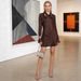 Women's Clothing Women's European American Style Silk Scarf V Neck Long Sleeve Short Dress Early Spring For Formal & Casual_ecoleips.com