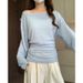 Mint Manbo Green Ice Silk Sheer Sunscreen Blouse For Women Summer Outerwear Slightly Transparent Air Conditioning_ecoleips.com