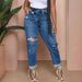 Women's Clothing Ripped High Waist Jeans Slim Fit Slim Design Trousers_ecoleips.com