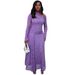 Spring Fashion Women's Long Sleeve Printed Dress American Style Waist Cinching Slanted Neck Design For Date Party_ecoleips.com