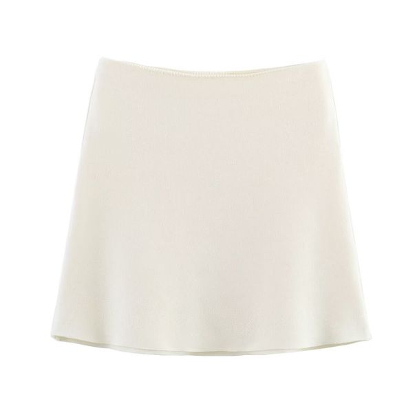 Women's Button-Down Knit Cardigan & Skirt Set | Spring/Summer Fashion Outfit | Streetwear Matching Set (S-L, White)_ecoleips.com