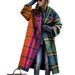 Women's Long Sleeved Printed Coat Lapel Jacket Autumn European American Style Plus Size Clothes_ecoleips.com