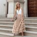 Women's Mesh Panel Tiered A-Line Maxi Skirt – Solid Color High Waist Flowy Layered Tulle Skirt For Spring Summer 2026_ecoleips.com