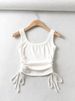New Arrival Girls Casual Solid Colour Two Side Drawstring Vest Folds Shirring Sexy Tank&Camis_ecoleips.com