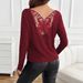 European And American Cross-border 2026 Solid Color Long-sleeve T-shirt With Butterfly Pattern On The Back,_ecoleips.com
