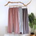 2026 Spring/Summer New Women's Sleeper Pants 100% Cotton Gauze Plaid Loose Casual Home Furnishings For Women's Casual Underwear_ecoleips.com