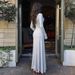 European And American Women's Clothing 2025 Autumn New Fashion Temperament U-neck Long-sleeved Solid Color Fungus Edge Long Dress_ecoleips.com