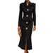 Women's Clothing Butterfly Design Lady Dress Light Luxury Style Half High Collar Waist Slit Dress_ecoleips.com