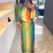 Women's Clothing Printed Swing Collar Wide Leg Pants Suit_ecoleips.com