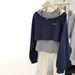 American-style Long-sleeve Off-shoulder Embroidered Striped Sweatshirt For Women, Spring Autumn Korean Version Two-piece_ecoleips.com