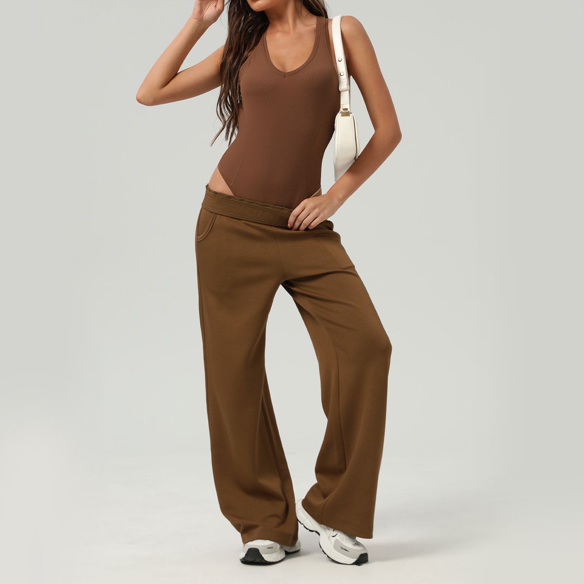 Cross Border Loose Wide Leg Pants Yoga Suit Jumpsuit Female Dance Training Sports Bottom Tight Jumpsuit Suit_ecoleips.com