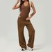 Cross Border Loose Wide Leg Pants Yoga Suit Jumpsuit Female Dance Training Sports Bottom Tight Jumpsuit Suit_ecoleips.com