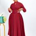 K Women's New Fashion Temperament Pleated Plus Size Big Skirt Dress_ecoleips.com