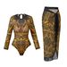2025 Women's European American Style Printed One Piece Swimsuit High Waisted Sunscreen Suit Set Sexy Vacation Wear_ecoleips.com