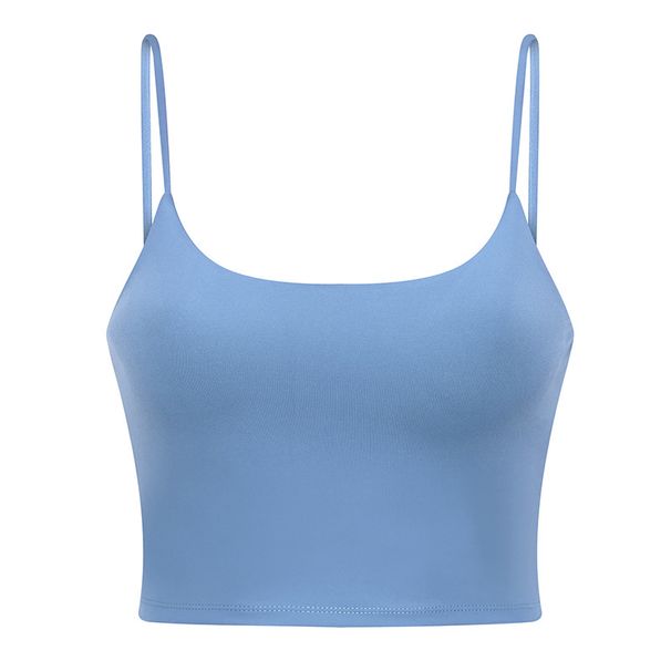 New Spring/Summer Yoga Tank Top For Women With Padded Chest, Sexy Thin Straps, Beautiful Back, And Push Up Fit Gym Sports Bra_ecoleips.com