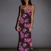 European And American Women's Clothing 2025 Summer New Fashion Printed Sexy U-Neck Slim Fit Color-Block Strap Dress_ecoleips.com