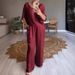 Women's Solid Color Silk V Neck Casual Suit Summer Style_ecoleips.com