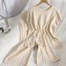 Women's Clothing Summer New Solid Color Sleeveless Vest Sweater Wide Leg Nine Point Trousers Suit Thin Ice Silk Two Piece Suit Female Trend_ecoleips.com