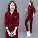 Women's Corduroy Sportswear Set Casual Loose Fit Plus Size Fashionable Two Piece Spring Autumn 2025_ecoleips.com