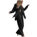 Women's 2 Piece Fashionable Office Suit Long Sleeved Lapel Shirt And Elastic Pants Set European And American Style_ecoleips.com