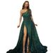 2025 Cross-Border Spring Summer New European And American Women's Fashion Asymmetrical Shoulder Slit Long Toasting_ecoleips.com