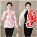 girl Winter 2024 Fleece-Lined Thickened Mom's Chinese Style Jacket New Retro Embroidered Button Coat Cotton Outerwear_ecoleips.com