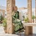 Elegant Dubai Abaya Dress With Floral Print - Modest Muslim Long Dress For Women, Loose Fit, Flared Sleeves (Green, S/M/L/XL)_ecoleips.com