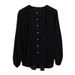 2024 Spring And Autumn New Salt Lantern Long Sleeve Polka Dot Chiffon Shirt Women's Loose Design Niche Light Ripe Top_ecoleips.com