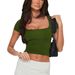 Aria Basics Aria Basics 2024 New Hot-Selling Women's Fashion European And American Slim-Fit Solid Color Short-Sleeve Summer_ecoleips.com