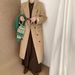 Luxury Double-Breasted Wool Coat – Longline Trench Coat With Notched Lapel (Cocoa/Taupe/Charcoal, S-M, Premium Outerwear)_ecoleips.com