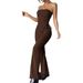 Voya Women's Sexy Street Fashion Set For Spring And Summer, New Strapless Top And Pants Two-piece Set_ecoleips.com