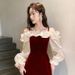 Bride's Toast 2025 New Style Wedding Reception Elegant Red Evening Gown High-end Light Luxury Sophisticated Engagement_ecoleips.com