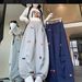 Aria Basics American Retro Embroidered Fun Fleece-Lined Thickened Scimitar For Women Winter New Street Style Hot Girl Oversized_ecoleips.com