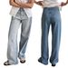Women's Clothing Jeans women new wide leg pants fashionable street washed monkey jeans 8932_ecoleips.com