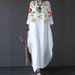 Independent Brand Printed Women's Clothing, European And American Three-quarter Sleeve Midi Dress, Floral Bohemian_ecoleips.com
