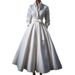 Women's Clothing Retro Stand Collar Strappy Long Sleeved Dress For Women Winter New High End Temperament Elastic Waist Evening Dress_ecoleips.com