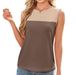 Women's Clothing Women's Sleeveless Tank Top Color Block Round Neck Summer Casual Basic Vest_ecoleips.com