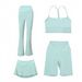 Women's Clothing Shaped Vest Flared Pants Capri Pants Three Pleated Skirt Four Piece Set Slim Fit Stretchy Sportswear_ecoleips.com
