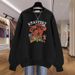 Women's Korean Style Pullover Long Sleeved Sweatshirt Fleece Lined Thickened Top Spring Autumn Pure Cotton Hong Kong Style_ecoleips.com