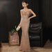 Women's Clothing Temperament Annual Meeting Host Long Fishtail Tassel Banquet Evening Dress_ecoleips.com