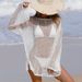 Sheer Lace-Knit Beach Cover-Up Off-Shoulder Dress Glitter Snowflake Embellished Sunshirt Breezy Swimwear 8 Colors S-XL_ecoleips.com