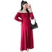 Autumn New Korean Fashion Knitted Lace Patchwork Maternity Dress_ecoleips.com