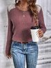Aria Basics Aria Basics Cross-border European American Women's Fashion New Autumn And Winter Round-neck Ribbed Brushed Lace Long-sleeve_ecoleips.com