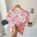 Women's Clothing Floral Mesh T-Shirt For Women Style Slim Fit Round Neck Short Sleeved Breathable Base Layer Top_ecoleips.com