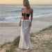 Women's Clothing Summer New Sexy Hollow Perspective Knitted Beach Vacation Solid Color Skirt Outer Wear For Women_ecoleips.com