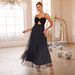 Women’s Clothing Mesh Sequined Suspender Evening Dress Women's Long Banquet Temperament Lady Slim Fit Dress_ecoleips.com